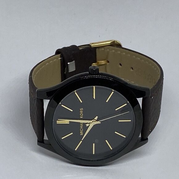 Michael Kors Slim Runway MK3221 Women's Brown Leather Analog Dial Watch JK594 - Picture 7 of 12